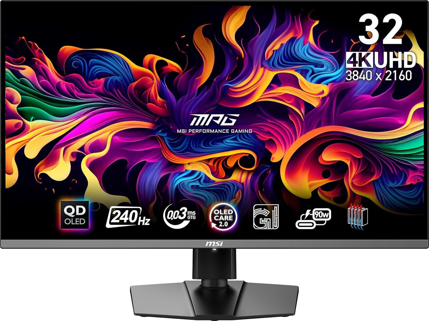 MSI MPG 321URX QD-OLED [315'' 4K UHD 240Hz 2x HDMI DP USB-C mit DP 003ms Reaktionszeit] schwarz