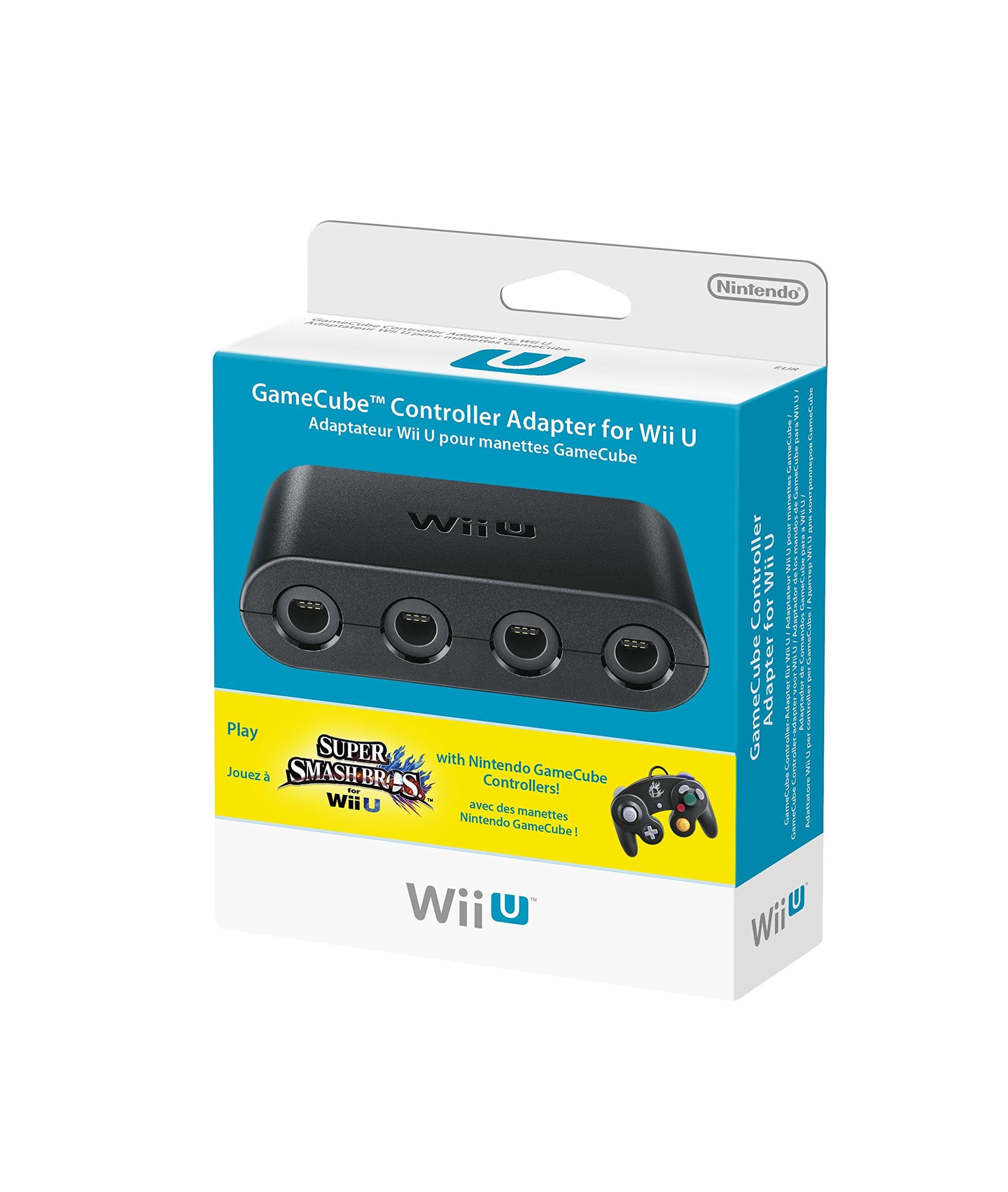 Nintendo GameCube Controller Adapter für Smash Bros [für Nintendo Wii U] schwarz