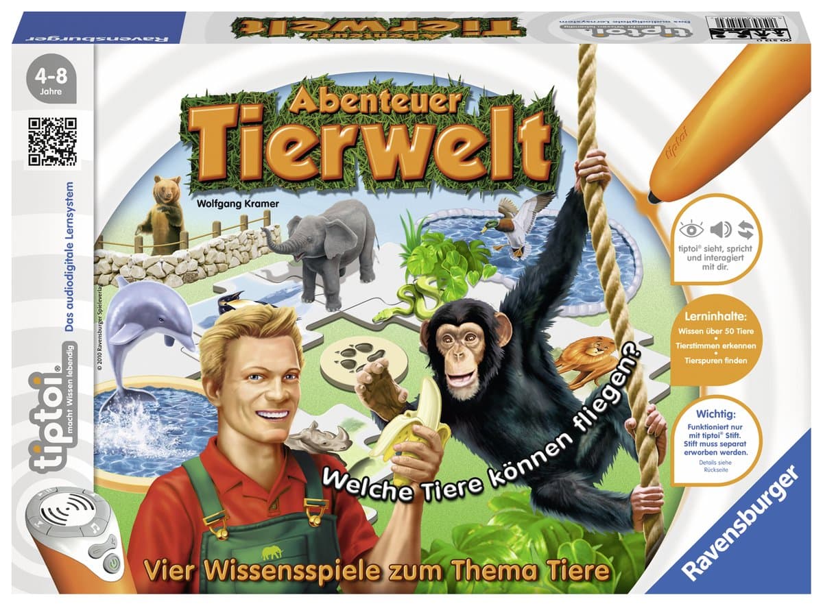 Ravensburger 00513 - tiptoi: Abenteuer Tierwelt [ohne Stift]