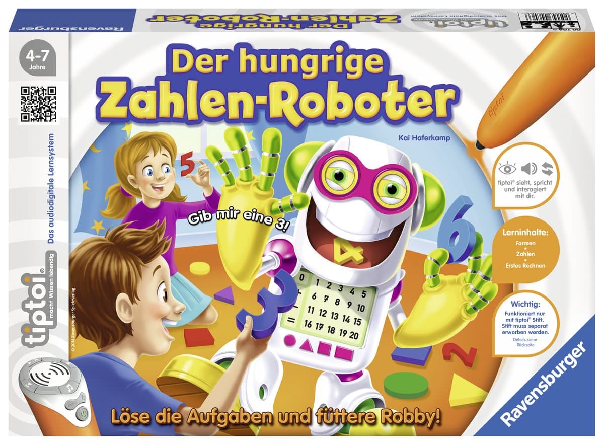 Ravensburger 00706 - tiptoi: Der hungrige Zahlen-Roboter [ohne Stift]