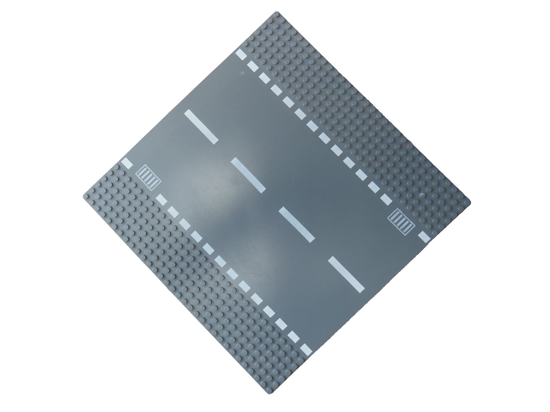 1x Lego Straßenplatte Gerade mit Abfluss-Kanal [97g 25.5x25.5x0.3cm 32x32 Noppen] grau