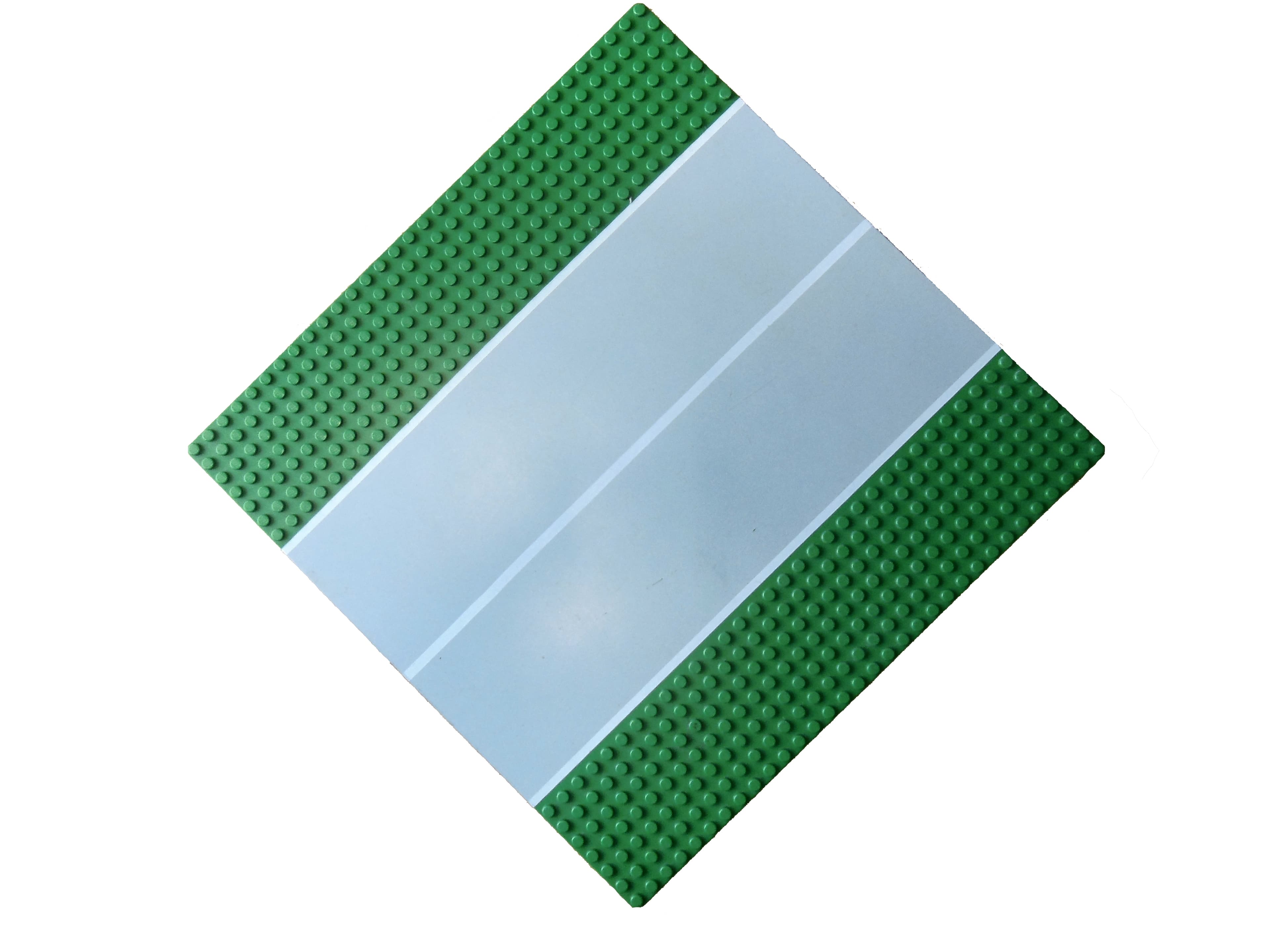 1x Lego Straßenplatte Landebahn Gerade [25x25 cm/32x32 Noppen 7N durchgezogen] grün