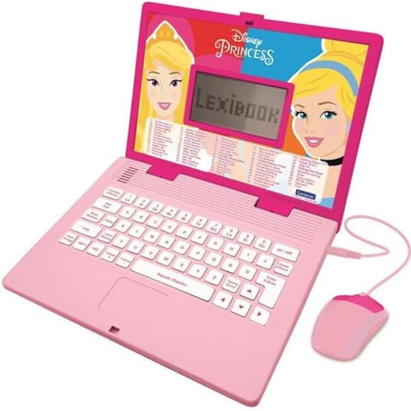 Lexibook Disney Princess Tvåspråkig Pedagogisk Laptop, 124 Aktiviteter, Rosa - A - Som ny