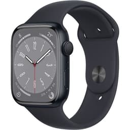 Apple Watch Series 8 GPS - 45mm - Midnatts Aluminiumhölje - Midnatts Sportband - (2022) - Begagnad - Skick: Acceptabelt