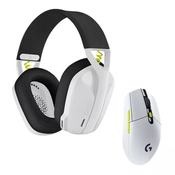 Logitech G305 Gaming trådlös mus och G435 Headset med mikrofon Combo White
