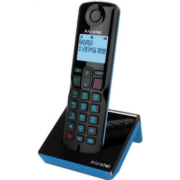 Trådlös telefon - ALCATEL - S280 Ewe - Svart/Blå - Handsfree - 1 enhet- USED
