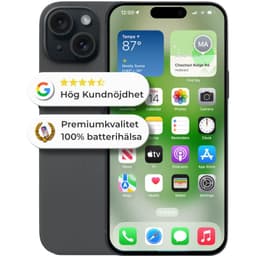 iPhone 15 128GB 100% Batterihälsa Som ny Svart