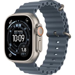 Apple Watch Ultra 3 49 mm, naturligt titan/ankare, blått havsarmband - A - Som ny