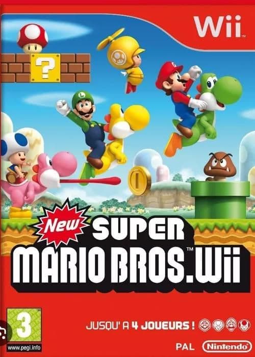 Videospel - Nintendo - New Super Mario Bros. Wii - 4 spelare - Äventyr - PEGI 3+