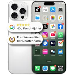 iPhone 16 Pro Max 256GB 100% Batterihälsa Som ny Vit
