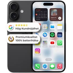 iPhone 16 128GB 100% Batterihälsa Som ny Svart