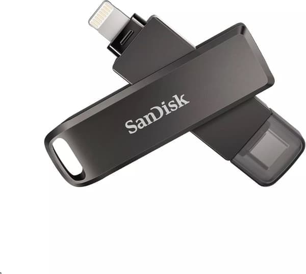 SanDisk iXpand Flash Drive Luxe 128 GB med Lightning och USB-C för iPad, iPhone och Android