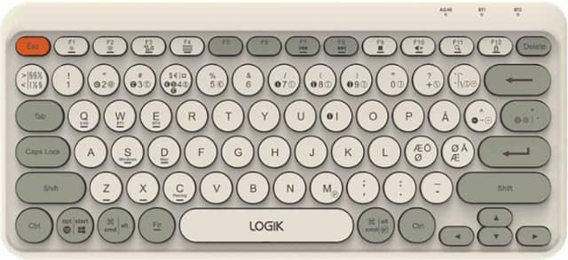 Logik Compact Bluetooth Round Key trådlöst tangentbord (grått) - Nyskick - i originalförpackning