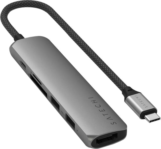 Satechi 6-i-1 USB-C multiport-adapter (rymdgrå) - Nyskick - i originalförpackning