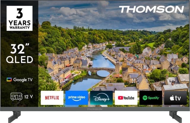 Thomson Google TV 32" FQG3S15C FullHD QLED 12V smart-TV (2025) - Nyskick - i originalförpackning