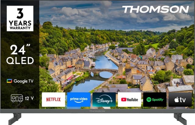 Thomson Google 24" 24HQG3S15C HD QLED 12V smart-TV (2025) - Nyskick - i originalförpackning