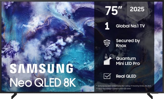 Samsung 75" QN900F Neo QLED 8K MiniLED Smart TV (2025) - Nyskick - originalförpackning saknas