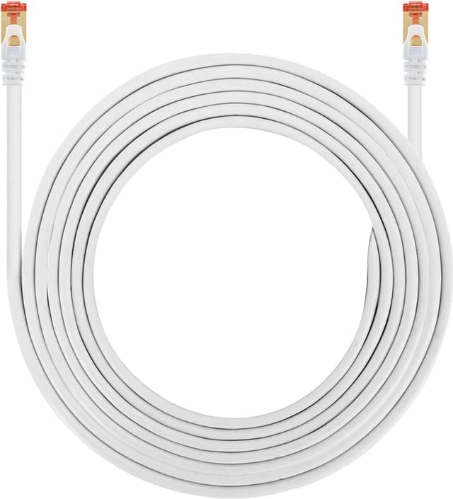 ESL CAT7 Gaming ethernet-kabel (10m, vit) - Nyskick - i originalförpackning