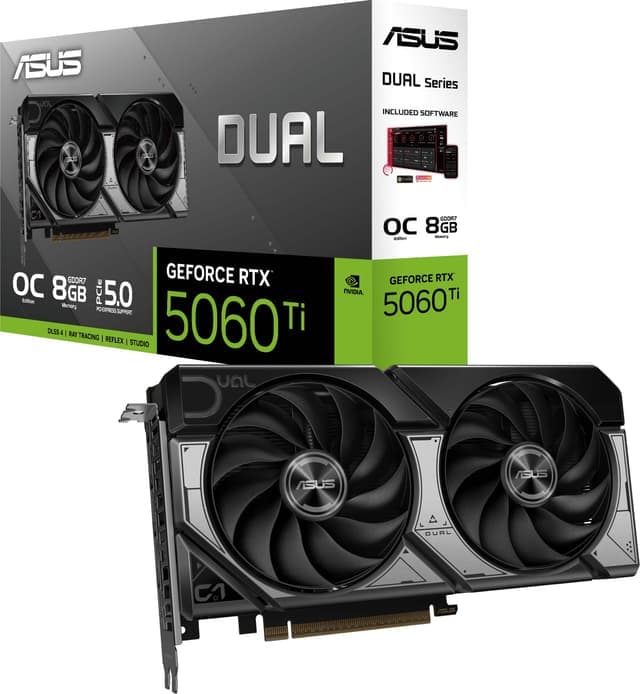 ASUS GeForce RTX 5060 Ti 8GB DUAL OC grafikkort - Nyskick - i originalförpackning