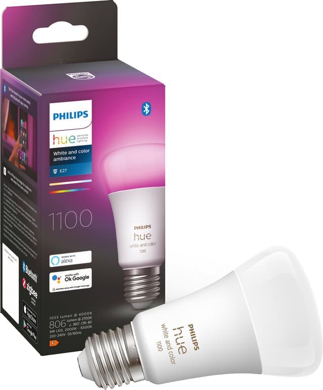 Philips Hue WCA glödlampa 11W A60 E27 - Använt skick – Synliga skador, fullt funktionell
