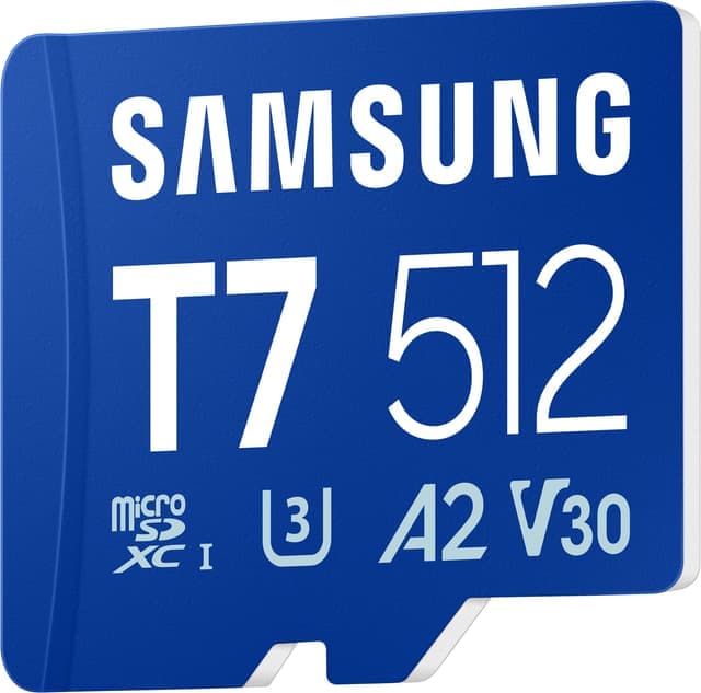 Samsung T7 micro SDXC minneskort (512 GB) - Nyskick - originalförpackning saknas