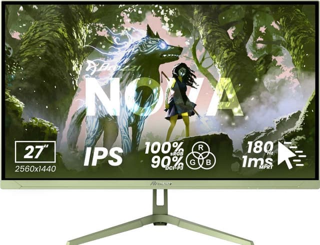Arozzi Nova QHD | IPS | 180 Hz | 27" gamingskärm (skogsgrön) - Nyskick - i originalförpackning