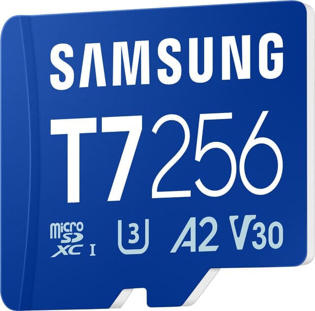 Samsung T7 mikro SDXC minneskort (256 GB) - Nyskick - originalförpackning saknas