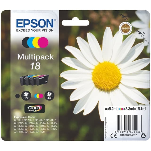 Epson bläckpatroner Claria Home 18 Cyan Magenta Gul Svart - Nyskick - originalförpackning saknas