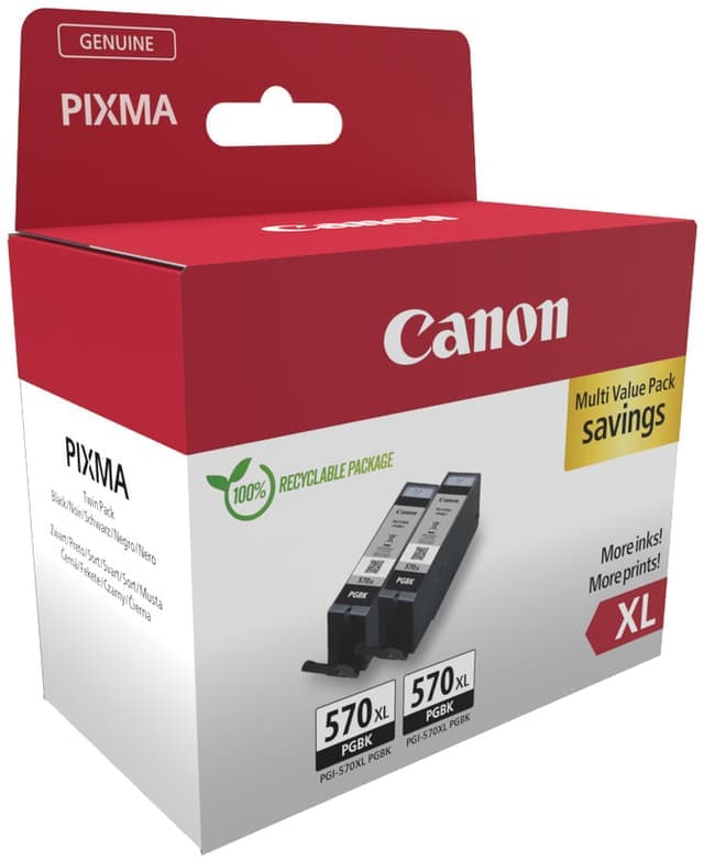 Canon Bläckpatron PGI-570XL Svart  (2-pack) - Nyskick - i originalförpackning