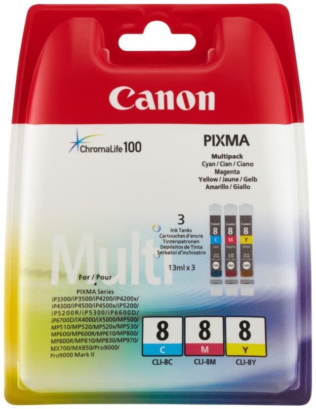 Canon Bläckpatroner CLI-8 Cyan Magenta Gul - Nyskick - i originalförpackning