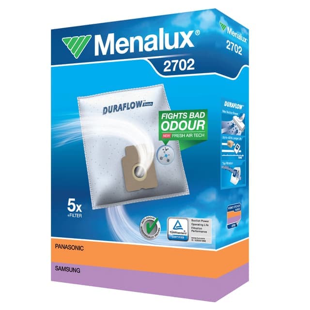 Menalux dammsugarpåsar 2702 för Panasonic/Samsung/Weltstar etc. - Fint skick - lite slitage