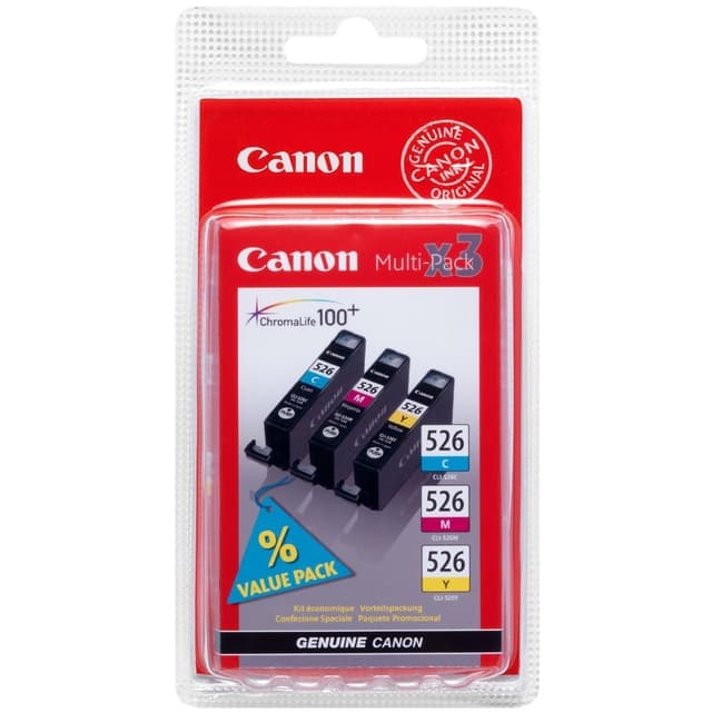 Canon Bläckpatroner CLI-526CMY Cyan Magenta Gul - Nyskick - i originalförpackning