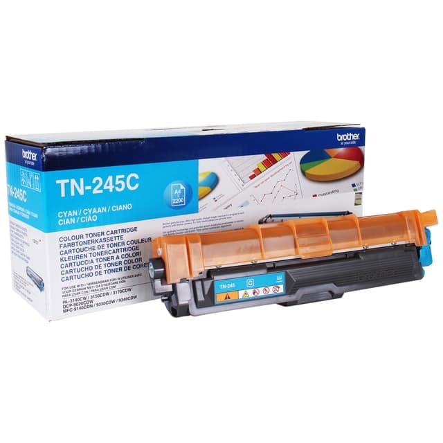 Brother Toner TN245C Cyan hög kapacitet - Nyskick - i originalförpackning