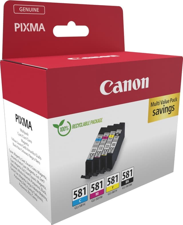 Canon Bläckpatroner CLI-581 4-färger Multipack - Nyskick - originalförpackning saknas
