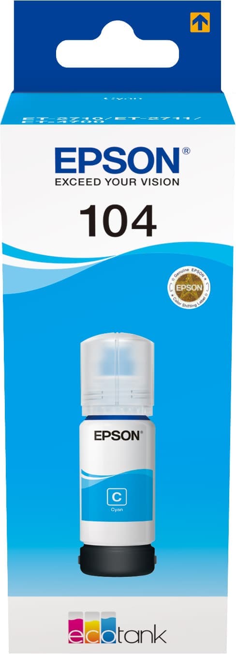 Epson 104 EcoTank bläckflaska cyan - Nyskick - i originalförpackning
