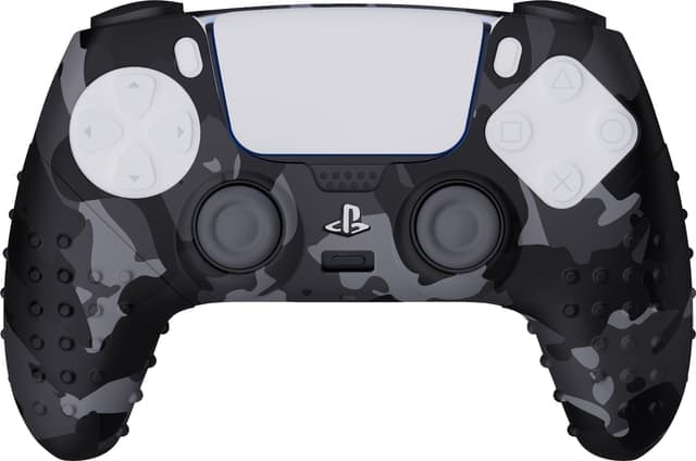 Piranha skyddsfodral i silikon för PS5 kontroll (grå kamouflage) - Nyskick - i originalförpackning