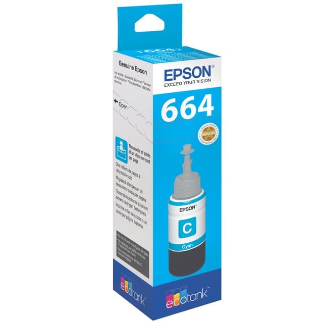 Epson Bläckflaska Ecotank T6642 Cyan - Använt skick – Synliga skador, fullt funktionell