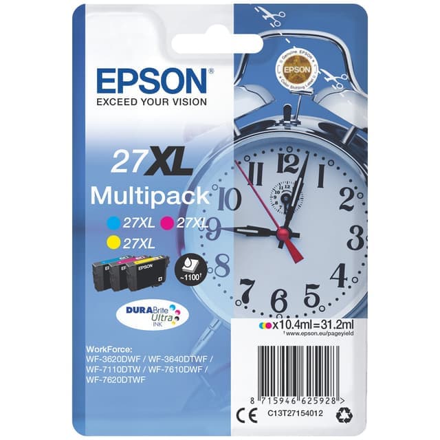 Epson bläckpatroner DuraBrite Ultra 27XL Cyan Magenta Gul - Nyskick - i originalförpackning