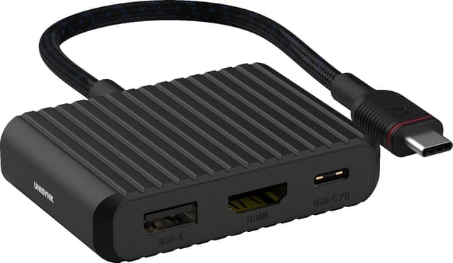 Unisynk 3 Port USB-C hubb (svart) - Nyskick - i originalförpackning