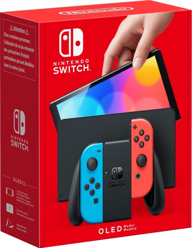 Nintendo Switch OLED gamingkonsol med neon-Joy-Con-kontroller - Nyskick - i originalförpackning