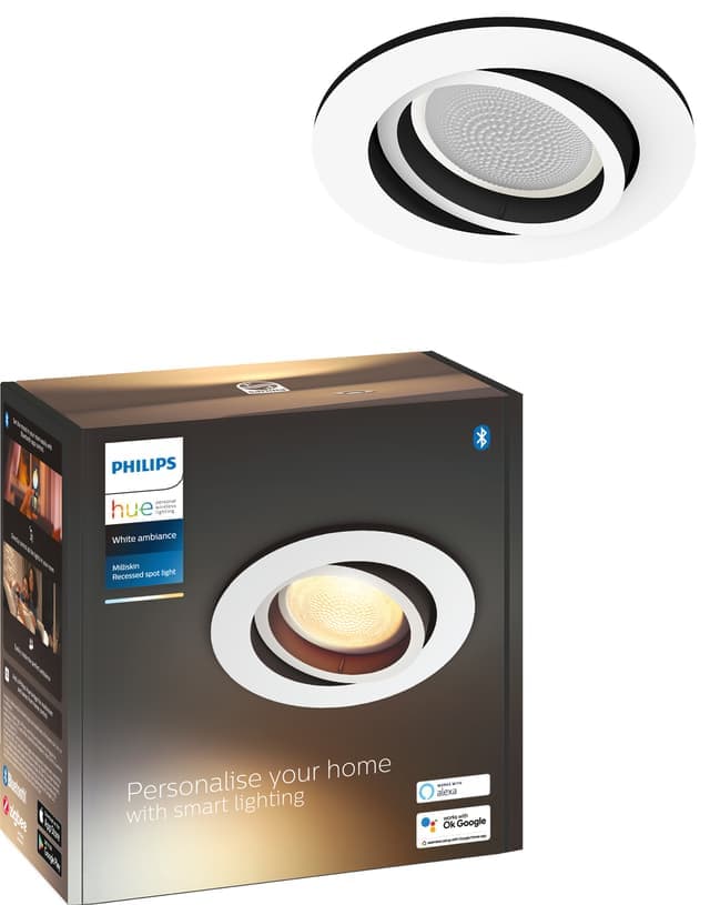 Philips Hue Milliskin infälld spotlight R. vit - Fint skick - lite slitage