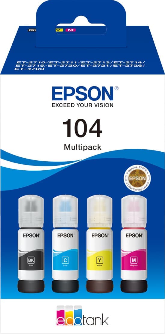 Epson 104 4-färgs bläckpatroner value pack - Nyskick - i originalförpackning