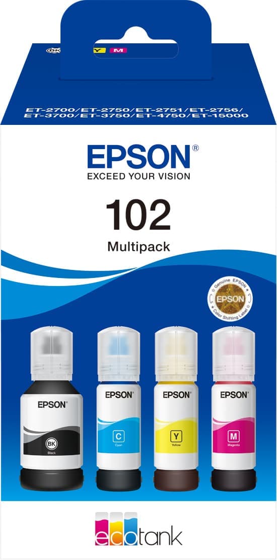Epson 102 4-färgs bläckpatroner value pack - Nyskick - i originalförpackning