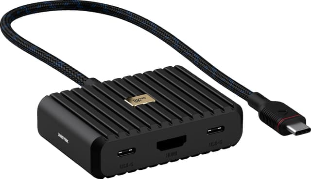 Unisynk 5-portars 8K 100W USB-C hubb (svart) - Nyskick - originalförpackning saknas