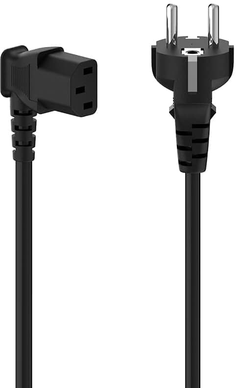 Hama Angled 3-polig 5m strömkabel (svart) - Nyskick - i originalförpackning
