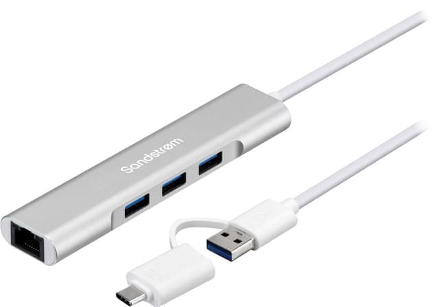 Sandstrøm USB 3.0 hubb - Nyskick - i originalförpackning