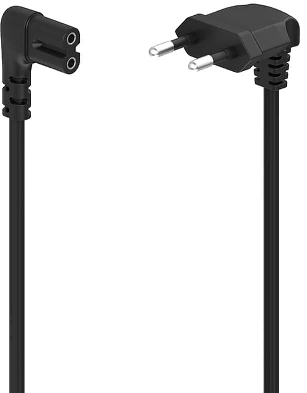 Hama Angled Euro Plug kabel 3m (svart) - Nyskick - originalförpackning saknas