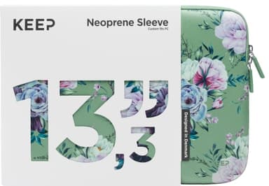KEEP 13.3" PC neoprenfodral (Jade Summer Flower) - Nyskick - originalförpackning saknas