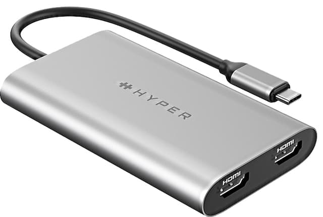Hyper HyperDrive dubbel HDMI USB-adapter - Nyskick - i originalförpackning