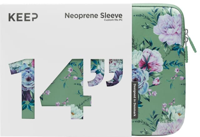 KEEP 14" PC neoprenfodral (Jade Summer Flower) - Nyskick - i originalförpackning